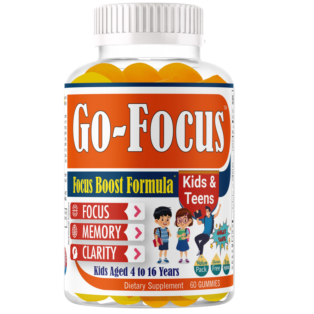 BrightKids Gommes Omega-3 DHA favorisent concentration et clarté d esprit.