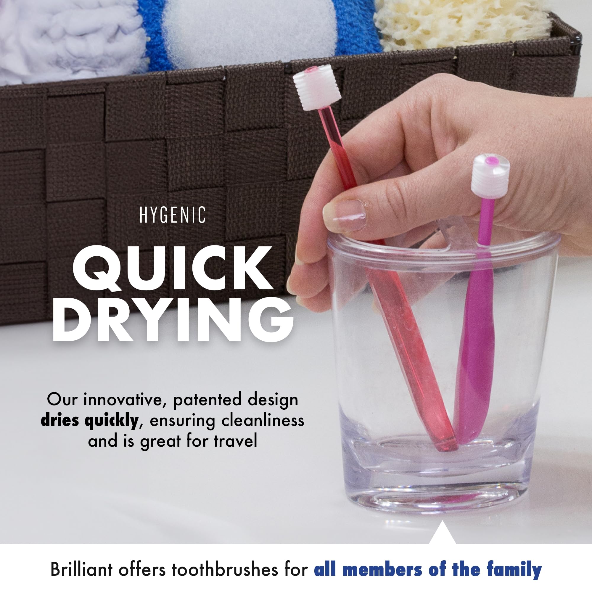 Brilliant brosse bébé ensemble 3-pack pour maison et déplacement