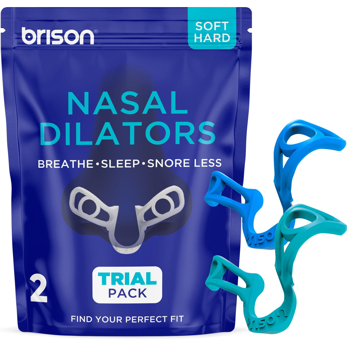 BRISON dilatateurs nasaux version douce utilisés la nuit pour une respiration facilitée.