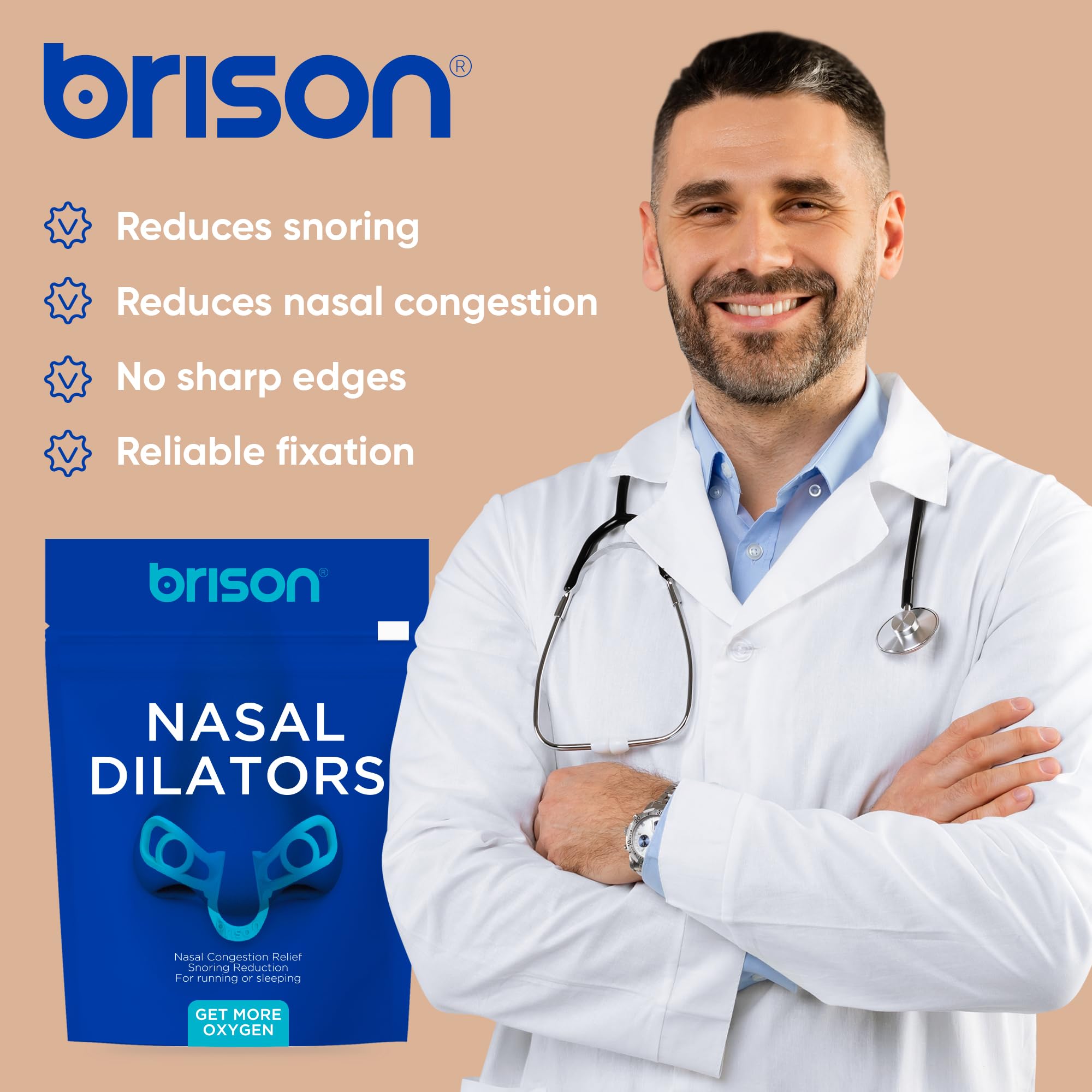 BRISON dilatateurs nasaux utilisation nocturne, respiration facilitée et sommeil plus reposé.