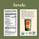 Brodo ingrédients frais et herbes, bouillon clair sans additifs.