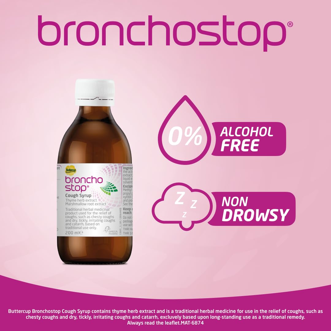 Bronchostop Bouton-d’or Sirop, emballage attrayant, facile à saisir sur l’étagère.