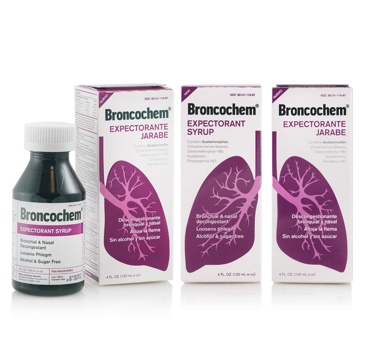 Sirop Broncochem II Expectorant en bouteille, soutien des voies respiratoires et confort temporaire