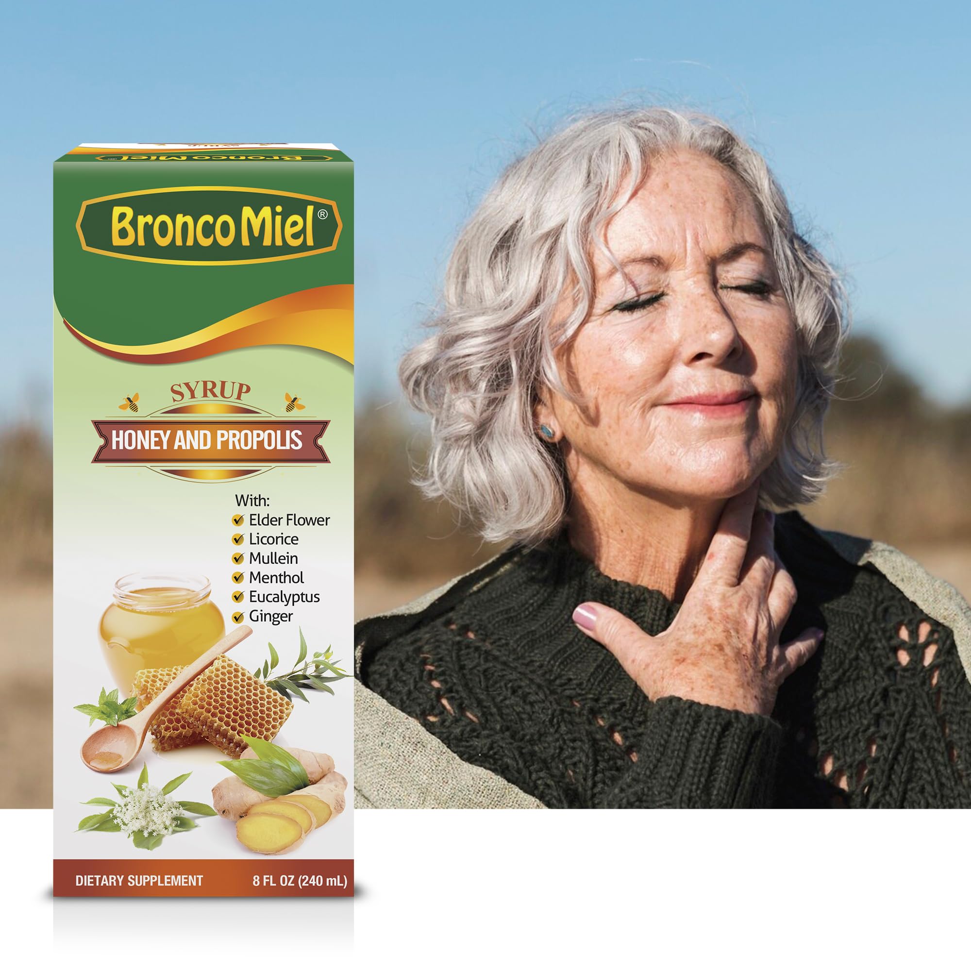 BRONCOMIEL Base miel douce, texture agréable et naturelle.