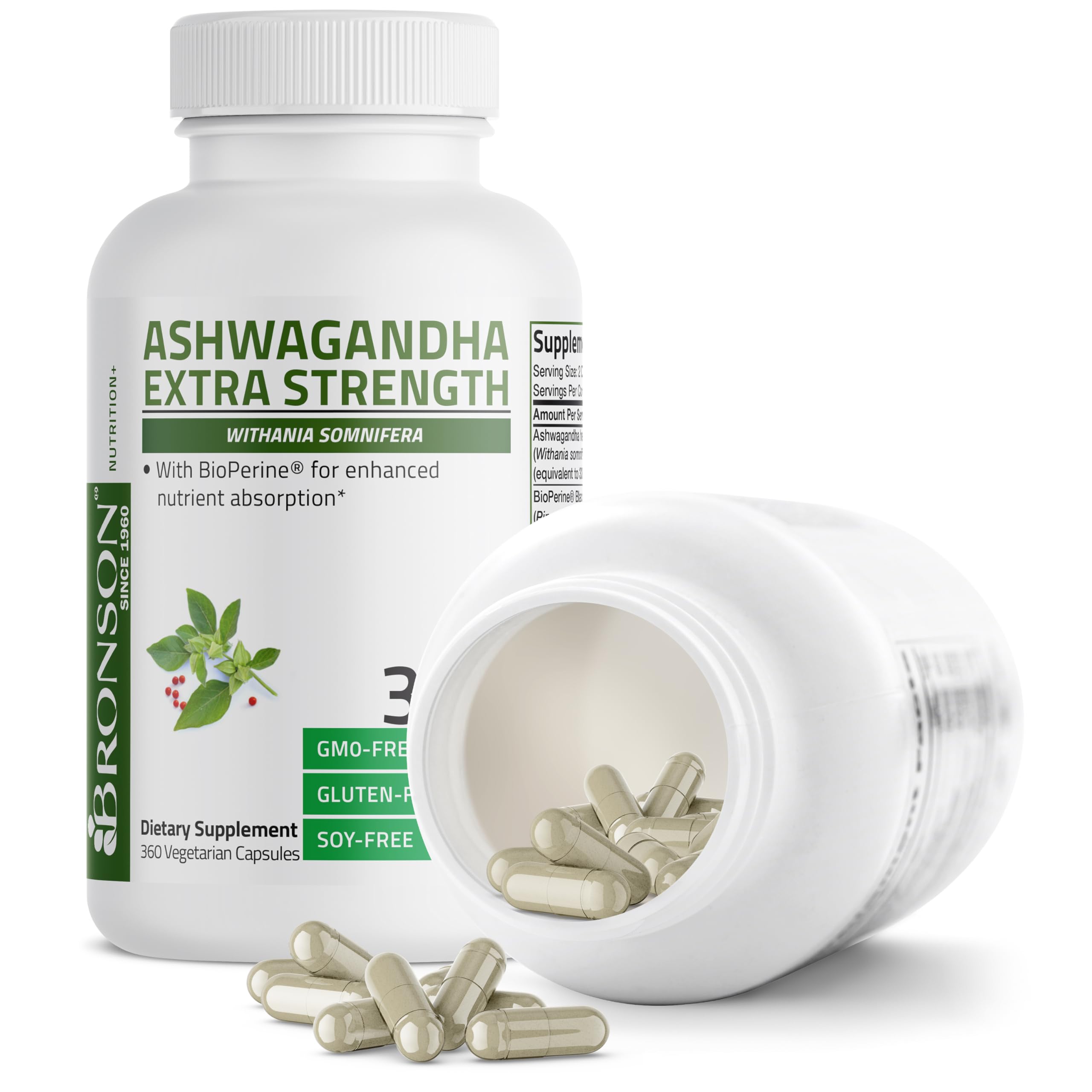 Dose adaptée Bronson Ashwagandha, pour une routine quotidienne simplifiée.