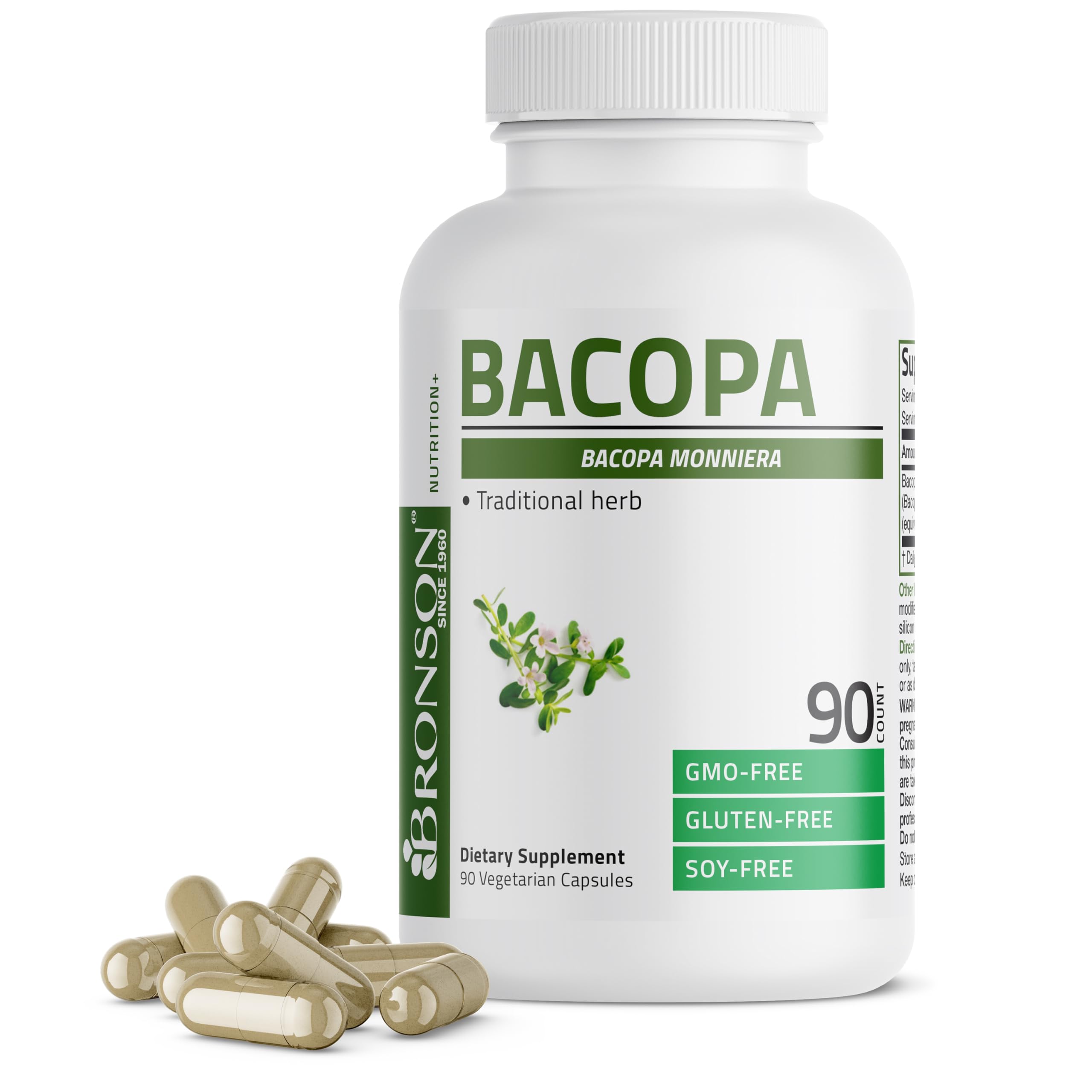 Bronson Bacopa, bouteille visible, potentiel soutien cérébral naturel pour la concentration