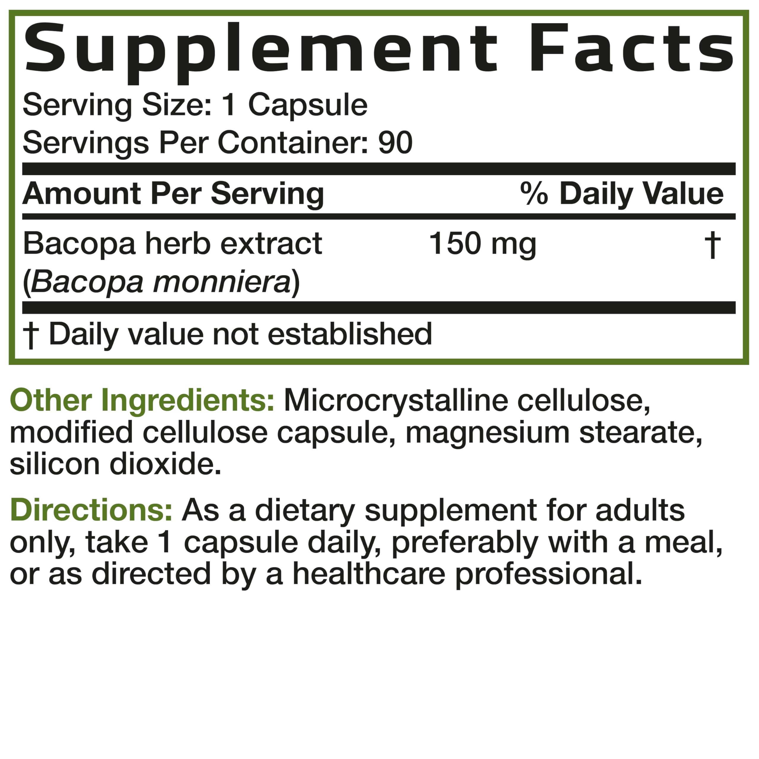 Bronson Bacopa, conseils d'utilisation, capsules faciles à intégrer