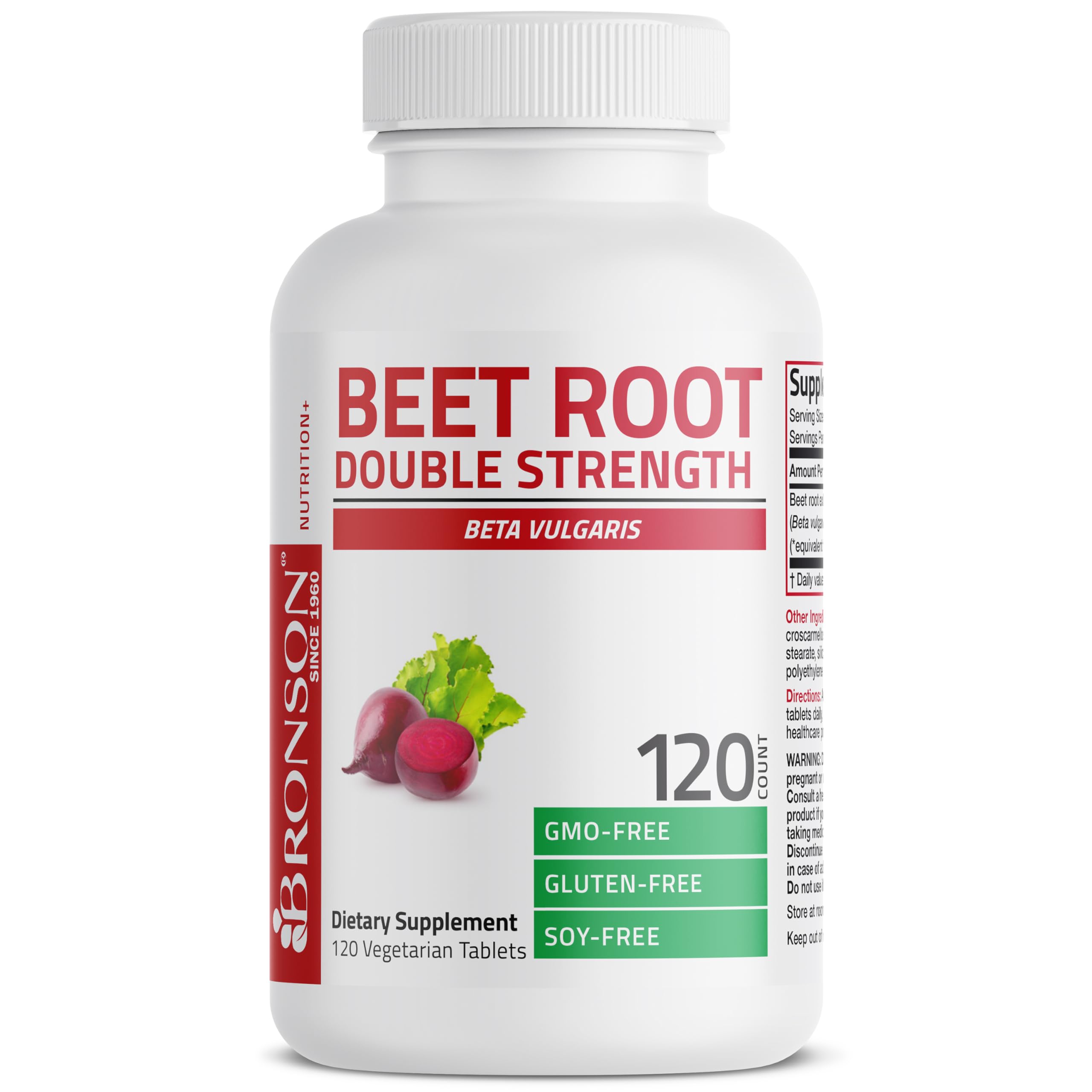 Bronson Beet Root Double Strength, nitrates naturels et soutien potentiel à la vitalité quotidienne.