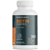 Bronson Biotine 5 000 mcg, flacon sur étagère, contrôle qualité et sécurité