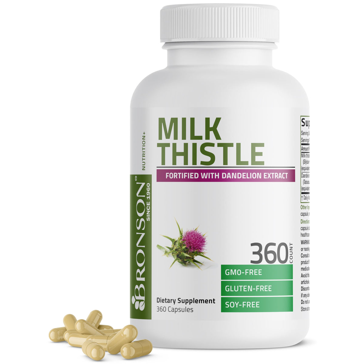 Bronson chardon-marie – capsules pour soutien hépatique potentiel.