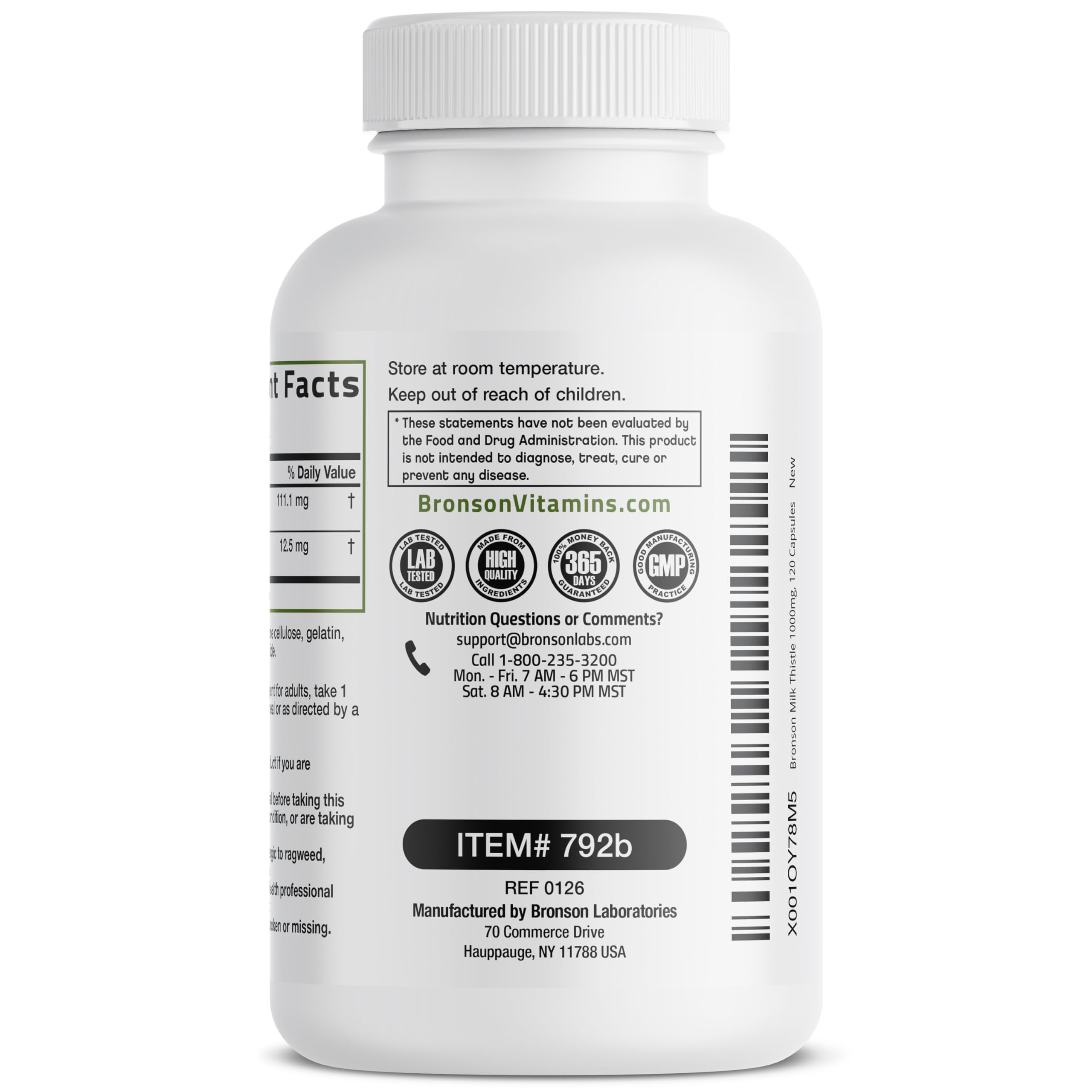 Bronson chardon-marie, CGMP certifié, assurance qualité et sécurité.