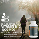 Bronson étiquette B12 1000 mcg – informations claires sur la posologie.