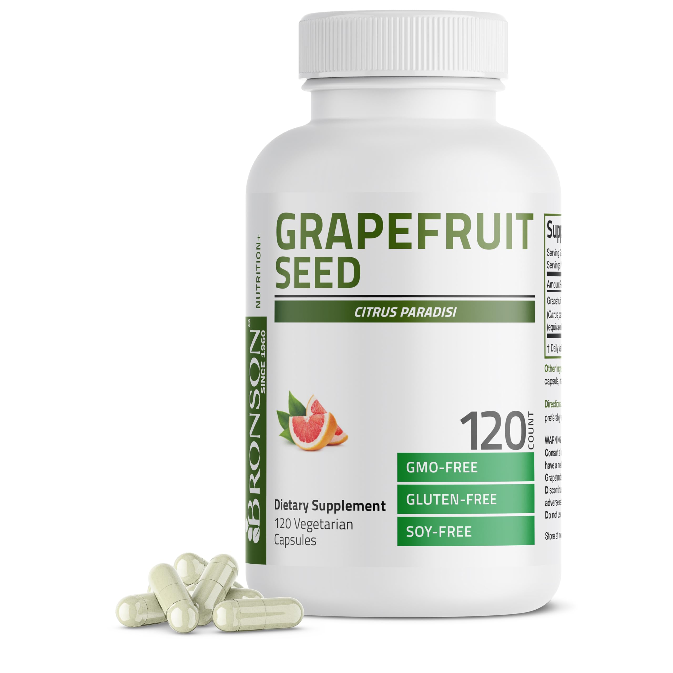 Bronson Extrait graines pamplemousse, bouteille: soutien potentiel immunitaire et digestion.