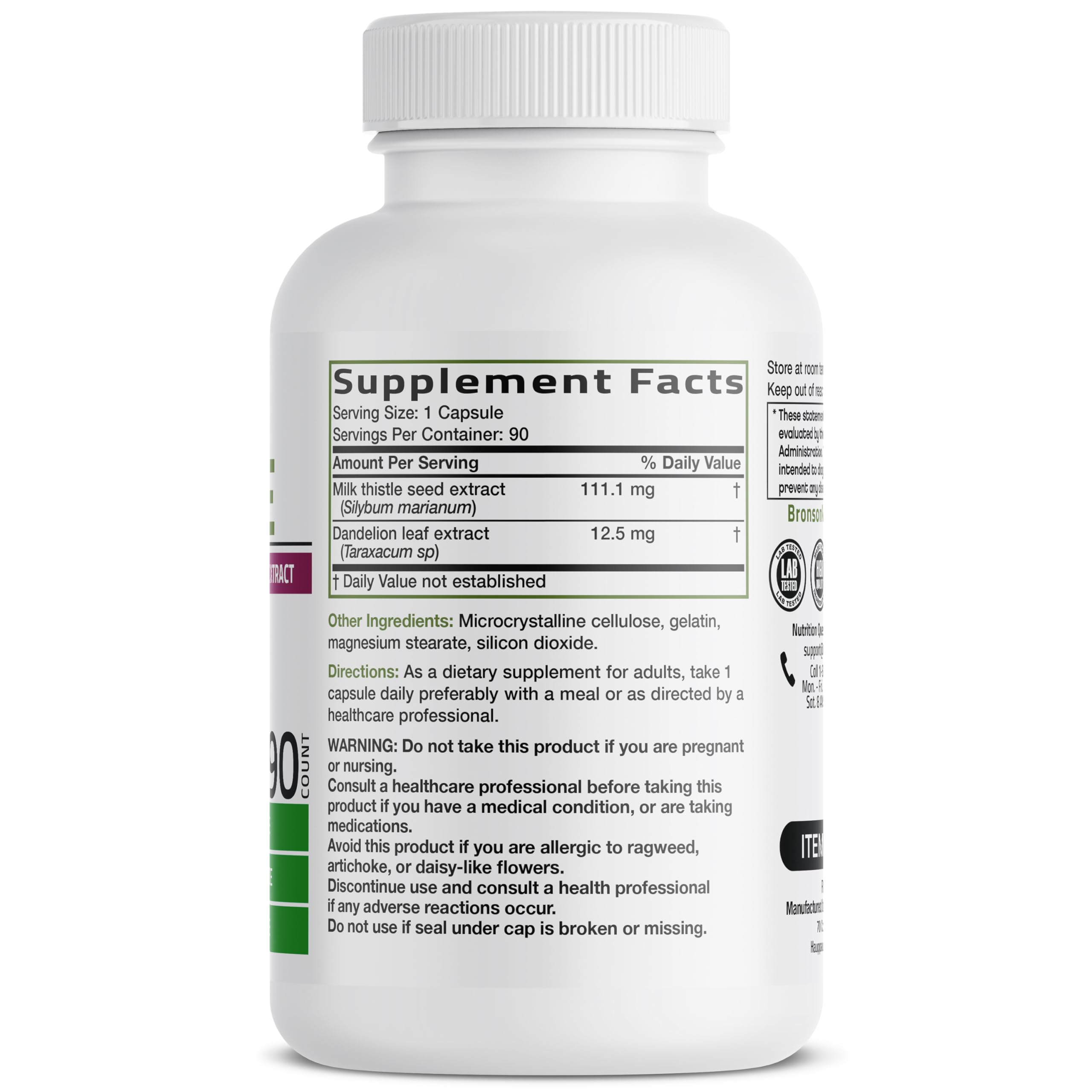 Bronson extrait pissenlit capsules — effet détox potentiel et soutien digestif.