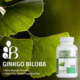 Bronson Ginkgo Biloba haute concentration, étiquette informative et nutritionnelle.