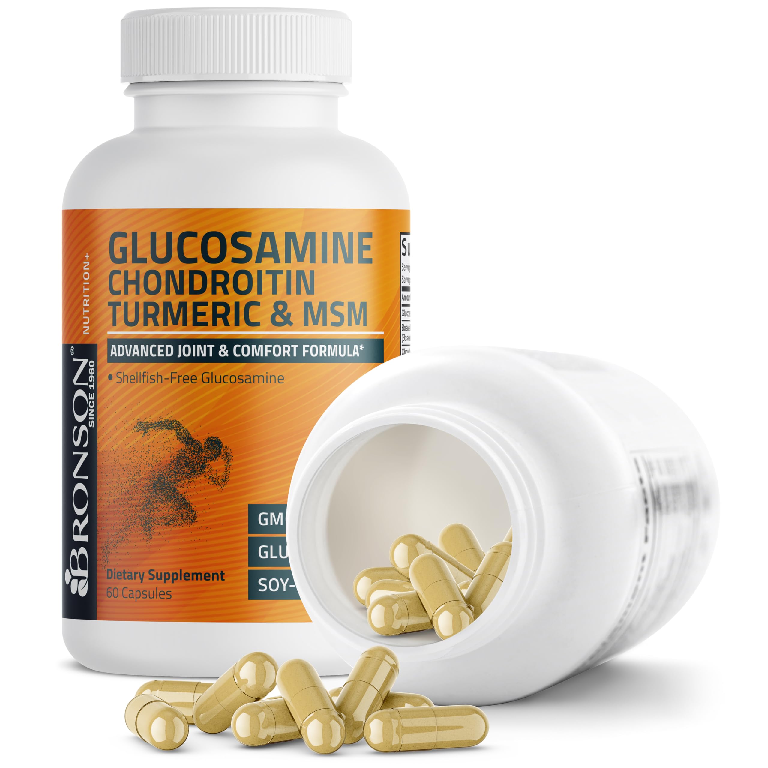 Bronson Glucosamine Chondroitin Turmeric MSM – dose quotidienne simple et claire.
