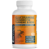 Bronson Glucosamine Chondroitin Turmeric MSM – tableau des ingrédients, formulation complète.