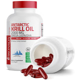 Bronson huile krill antarctique: 2000mg par portion pour un apport nourrissant.