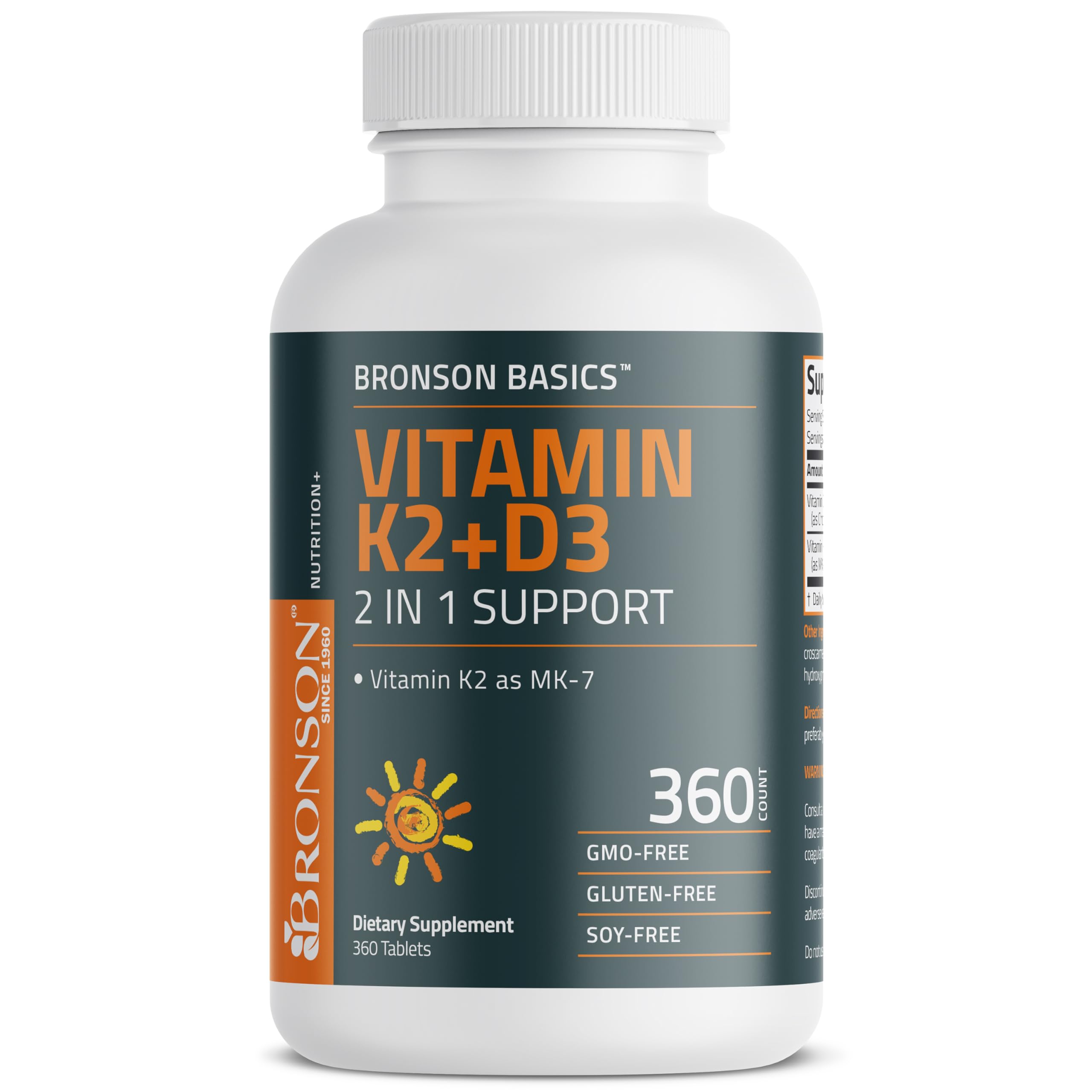 Bronson K2 D3 dosage quotidien facile à avaler