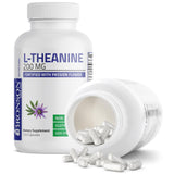Bronson L-Theanine 200 mg — ingrédients naturels, sans OGM, gluten ni soja.