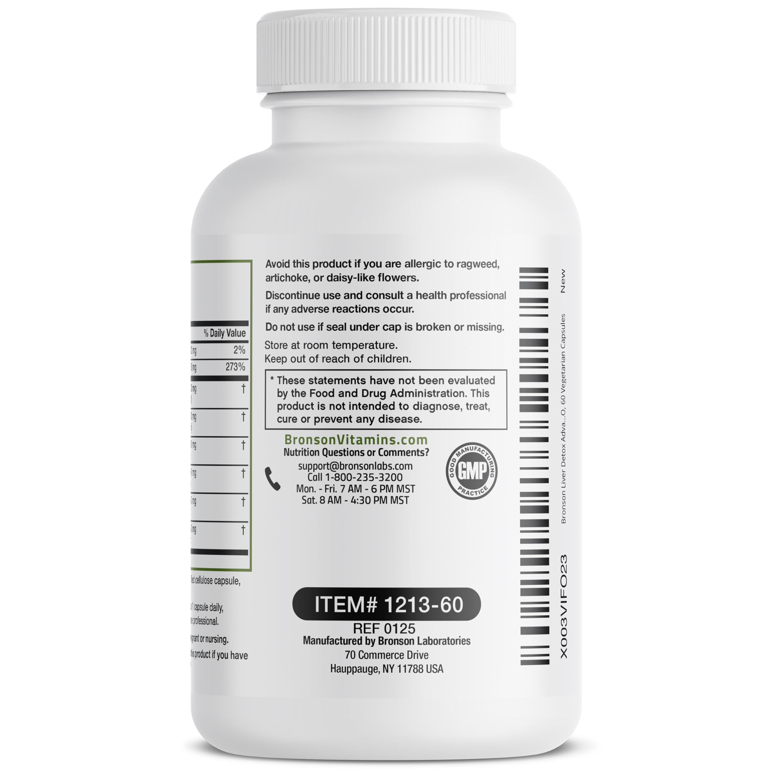 Bronson Liver Detox, capules-vegan, option végétale pour un mode de vie sain.