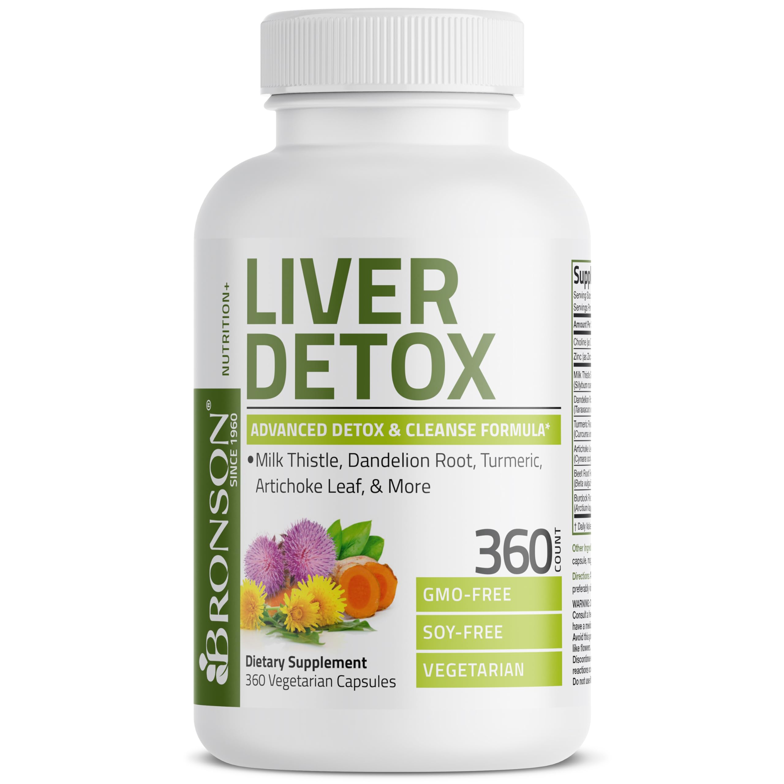 Bronson Liver Detox: flacon avec bouchon de sécurité et respect des normes de fabrication.