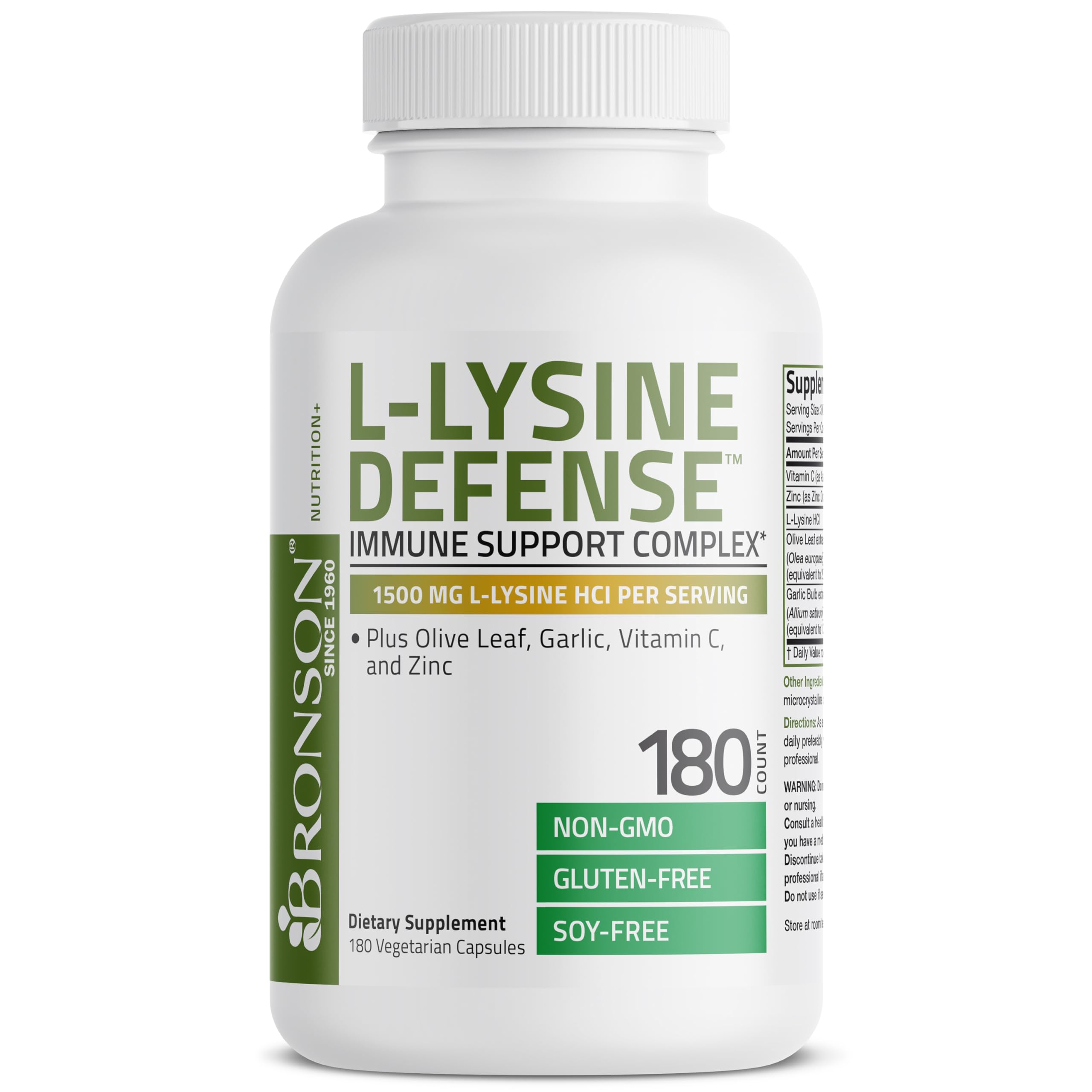 Bronson L-Lysine Defense – information Non-GMO sur l'étiquette