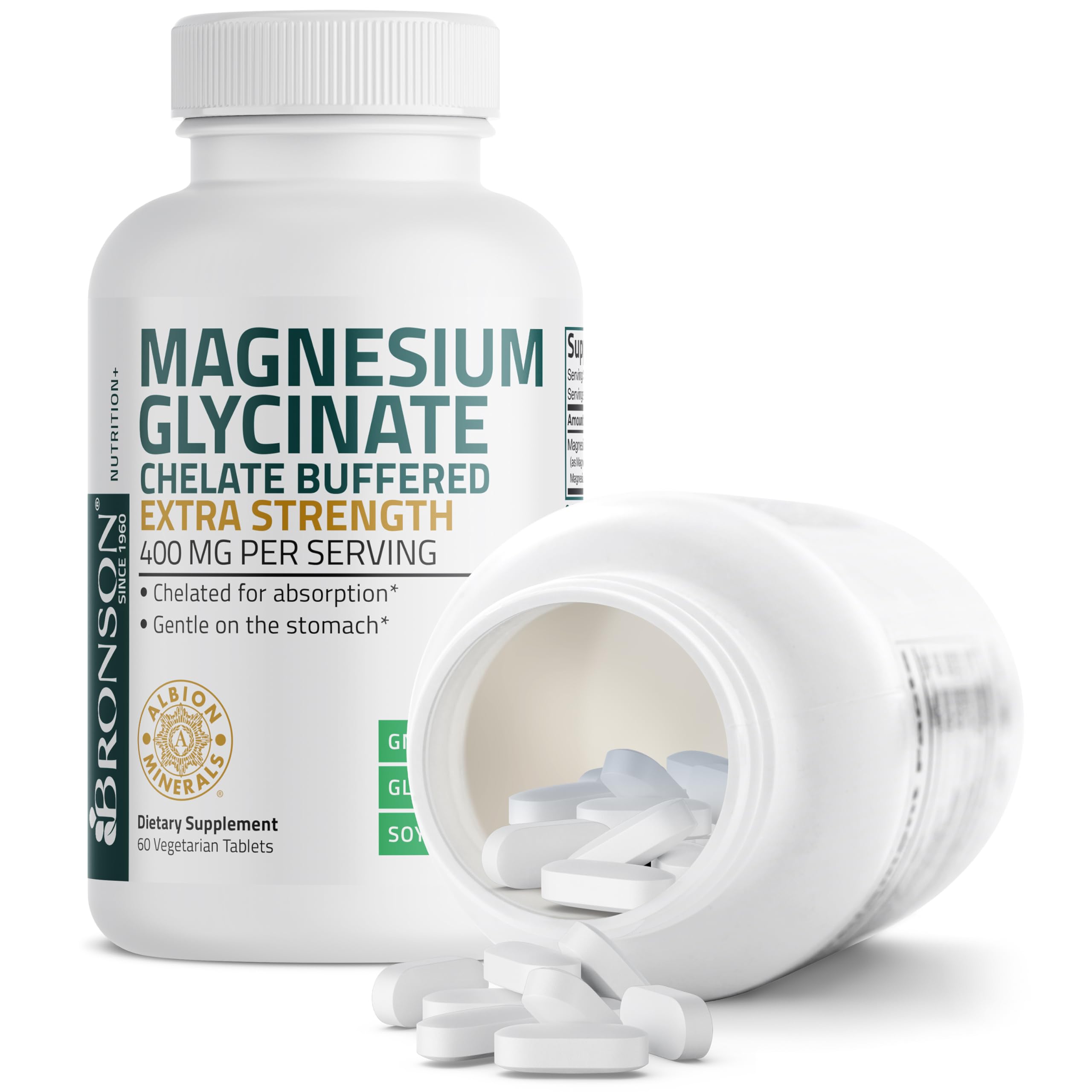 Bronson Magnésium Glycinate 400mg - contrôle qualité en laboratoire.