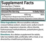 Bronson Magnésium Glycinate 400mg - emballage doux et pratique.