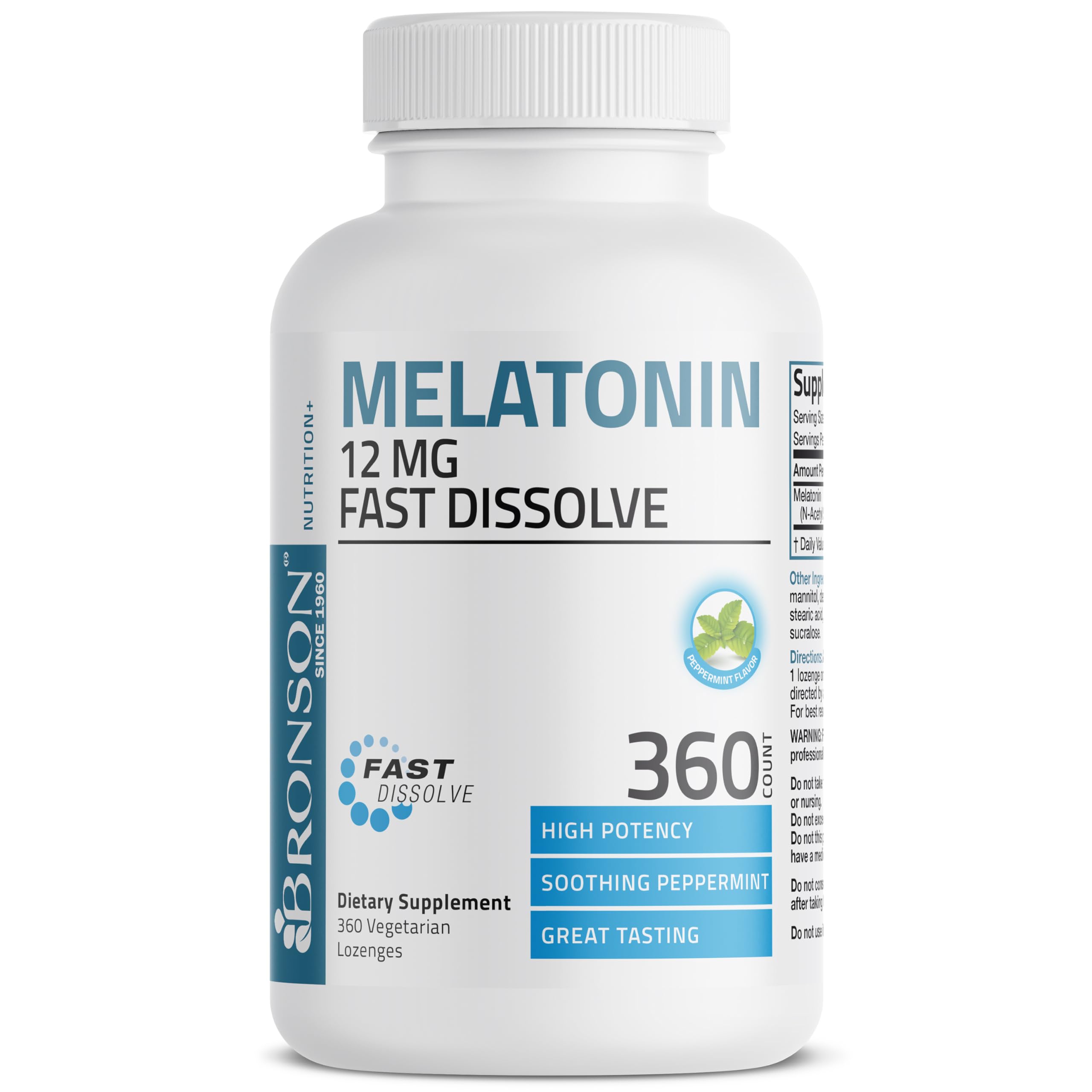 Bronson Mélatonine 12 mg – étiquette mettant en avant la qualité et le contrôle.