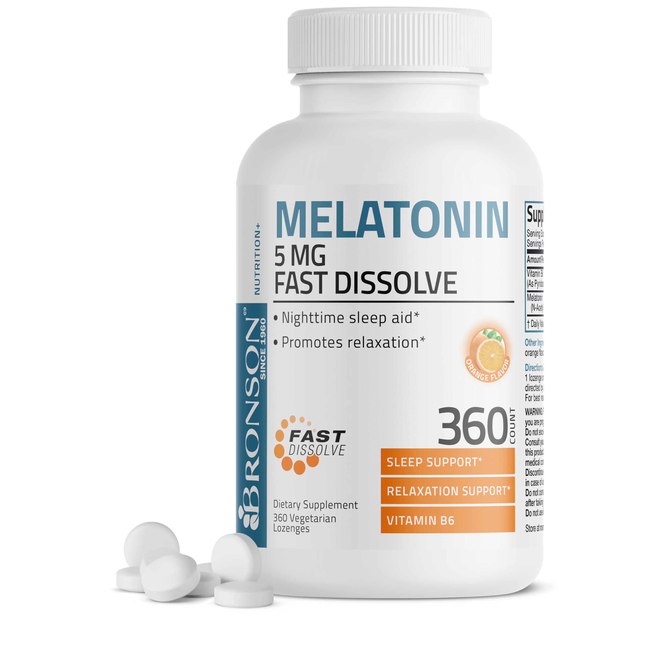 Bronson Mélatonine 5 mg dissolution rapide endormissement relaxant