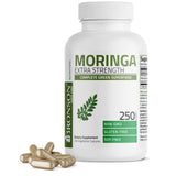 Bronson Moringa, bouteilles de capsules, soutien potentiel au bien-être général.