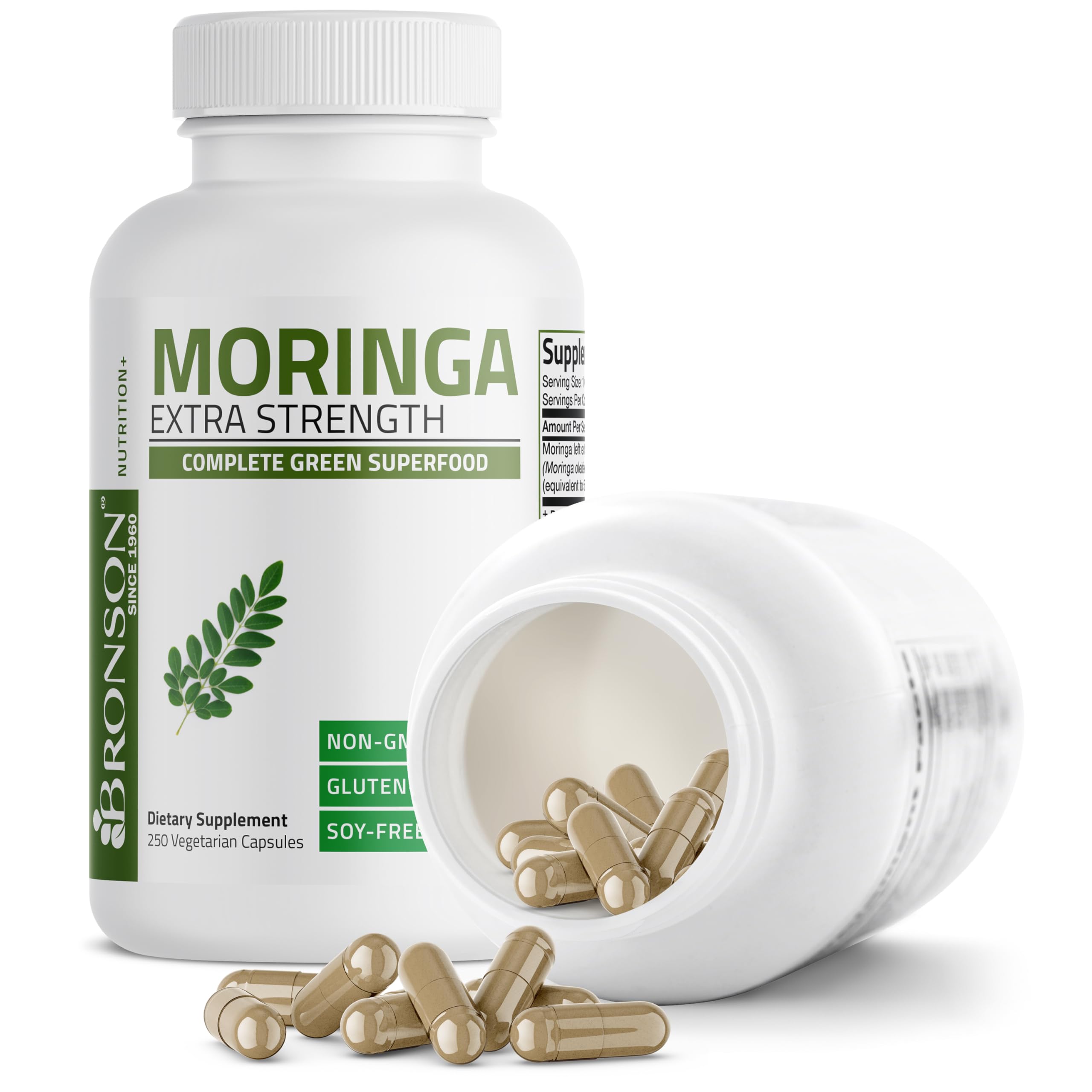 Bronson Moringa, gros plan sur les capsules, utilisation pratique.