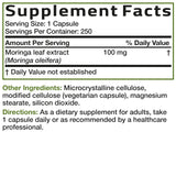 Bronson Moringa, étiquette arrière montrant traçabilité et sécurité.