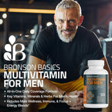 Bronson Multivitamine pour Homme – tableau des ingrédients, mélange équilibré pour le quotidien.