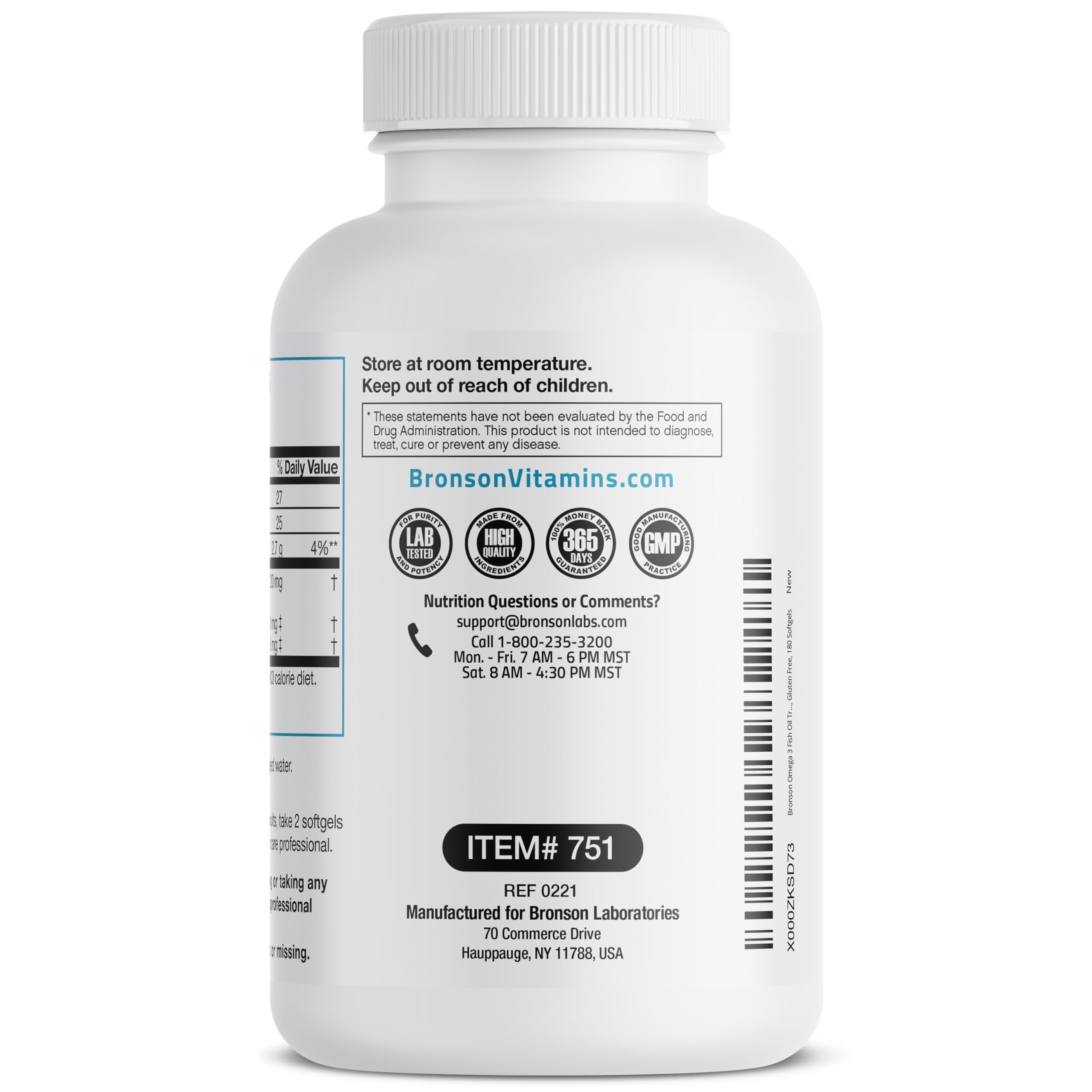 Bronson Omega 3 contrôlé pour métaux lourds, sécurité assurée