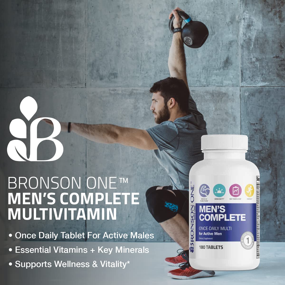 Bronson One bouteille ouverte suggérant une routine quotidienne pratique.