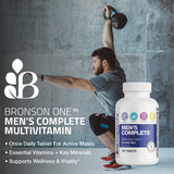 Bronson One bouteille ouverte suggérant une routine quotidienne pratique.