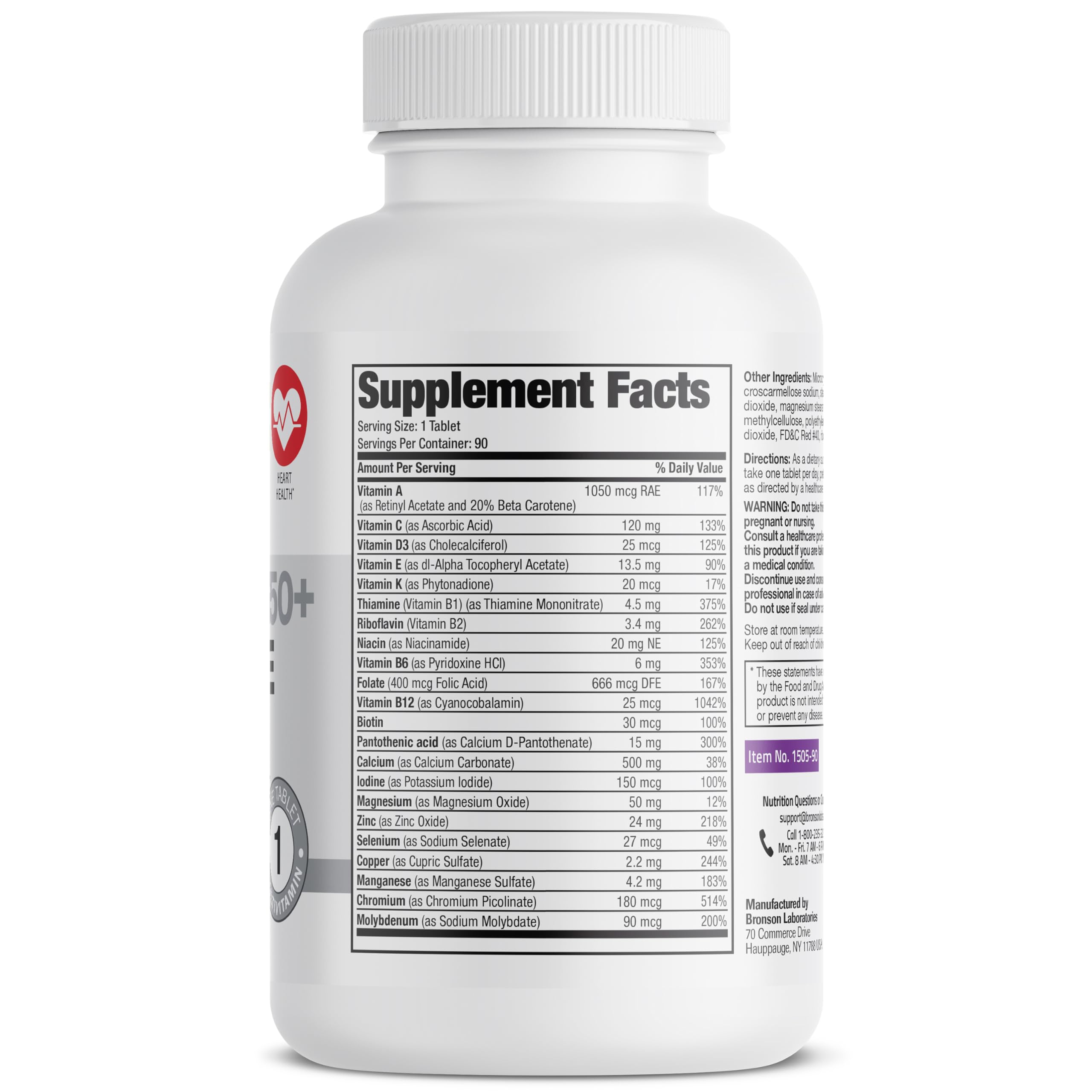 Flacon Bronson One Daily pour femmes 50+ – format pratique pour votre routine