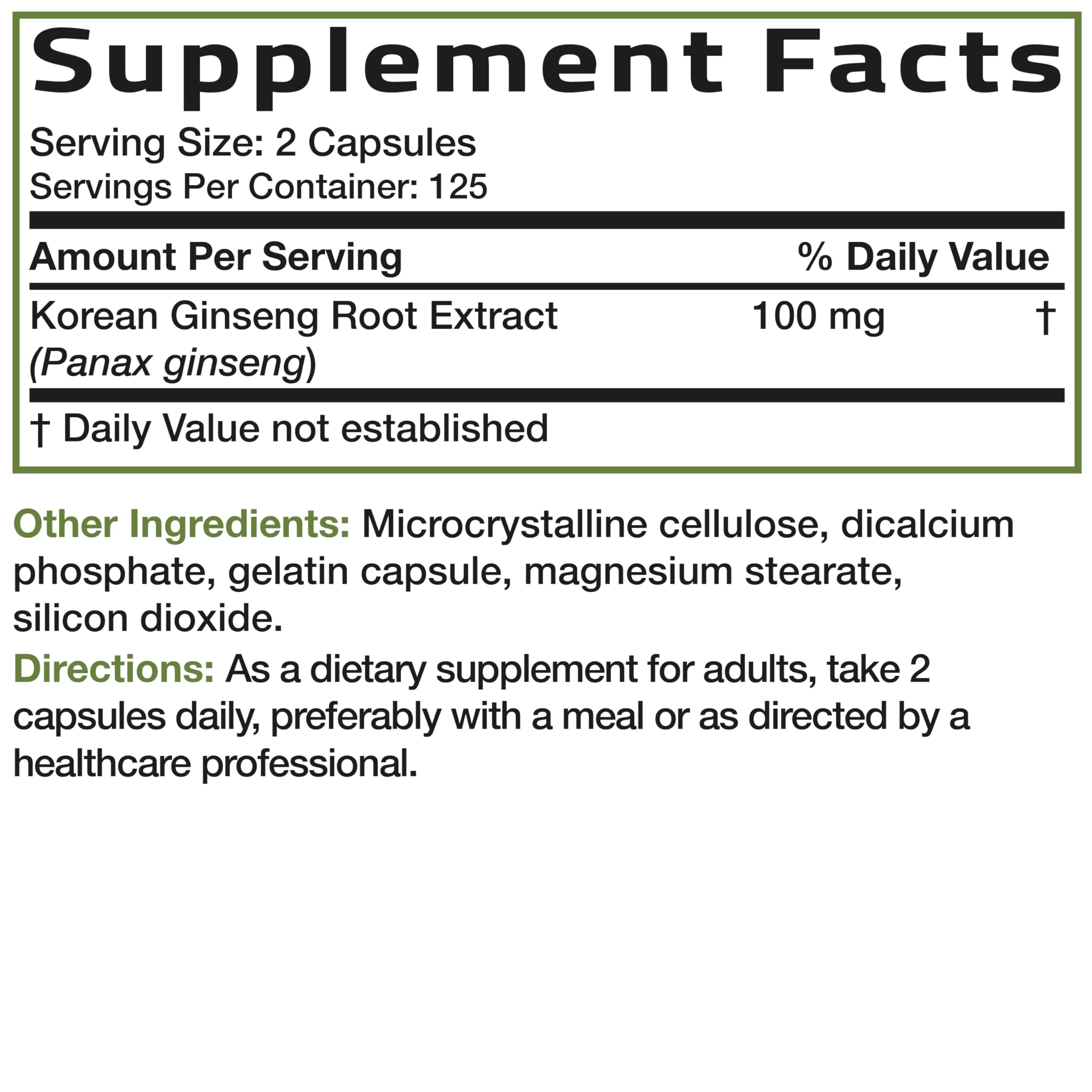 Bronson Panax Ginseng emballage – capsules, emballage soigné, référence depuis 1960.