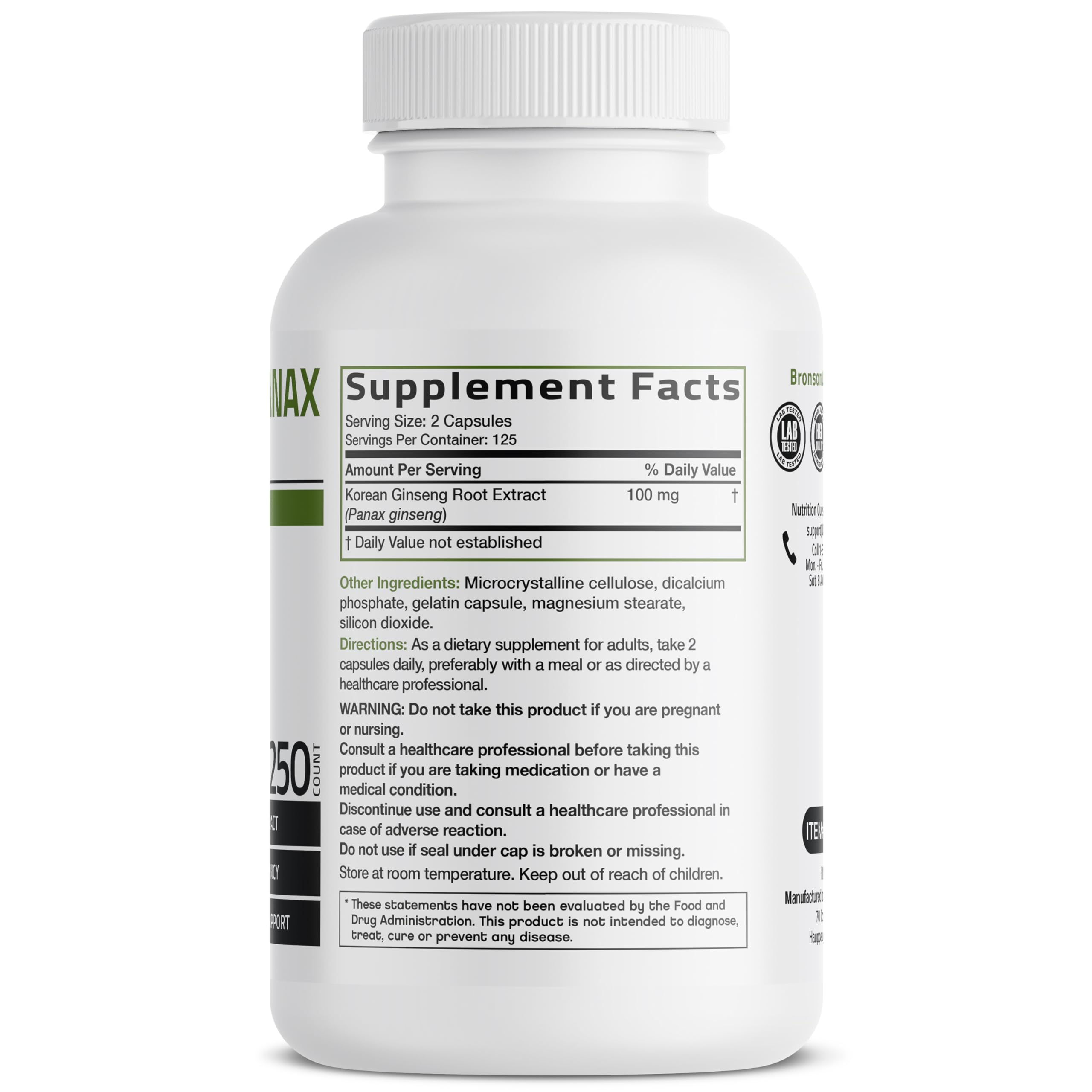 Bronson Panax Ginseng endurance – usage quotidien pour rester actif.