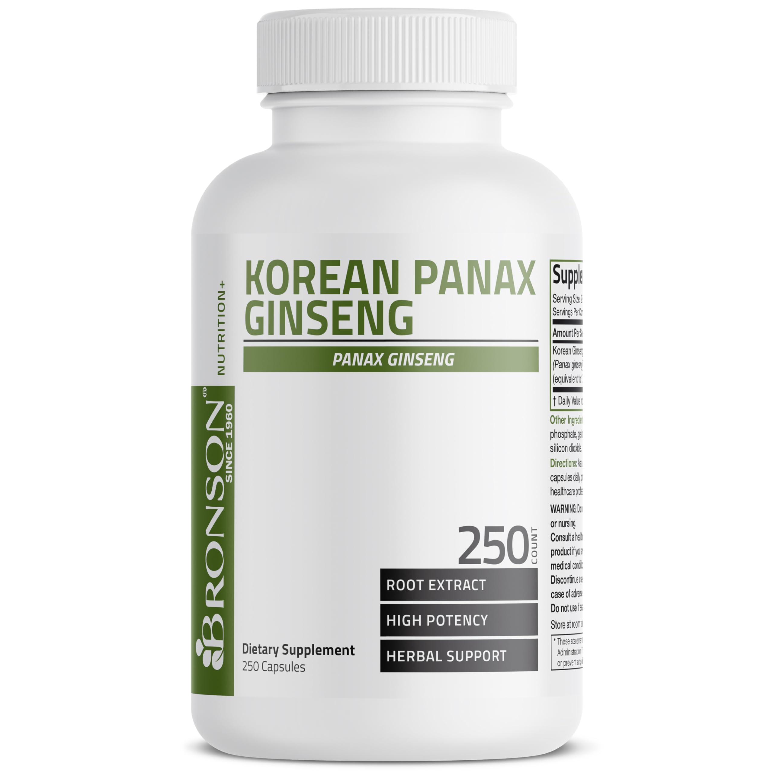 Bronson Panax Ginseng mémoire – capsules visibles, soutien potentiel des fonctions cognitives.