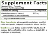 Bronson Rhodiola Rosea, boite pratique et emballage pour une routine simplifiée.