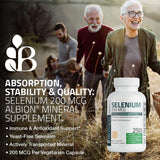 Bronson Selenium 200 mcg, capsules végétariennes faciles à avaler, pratique au quotidien