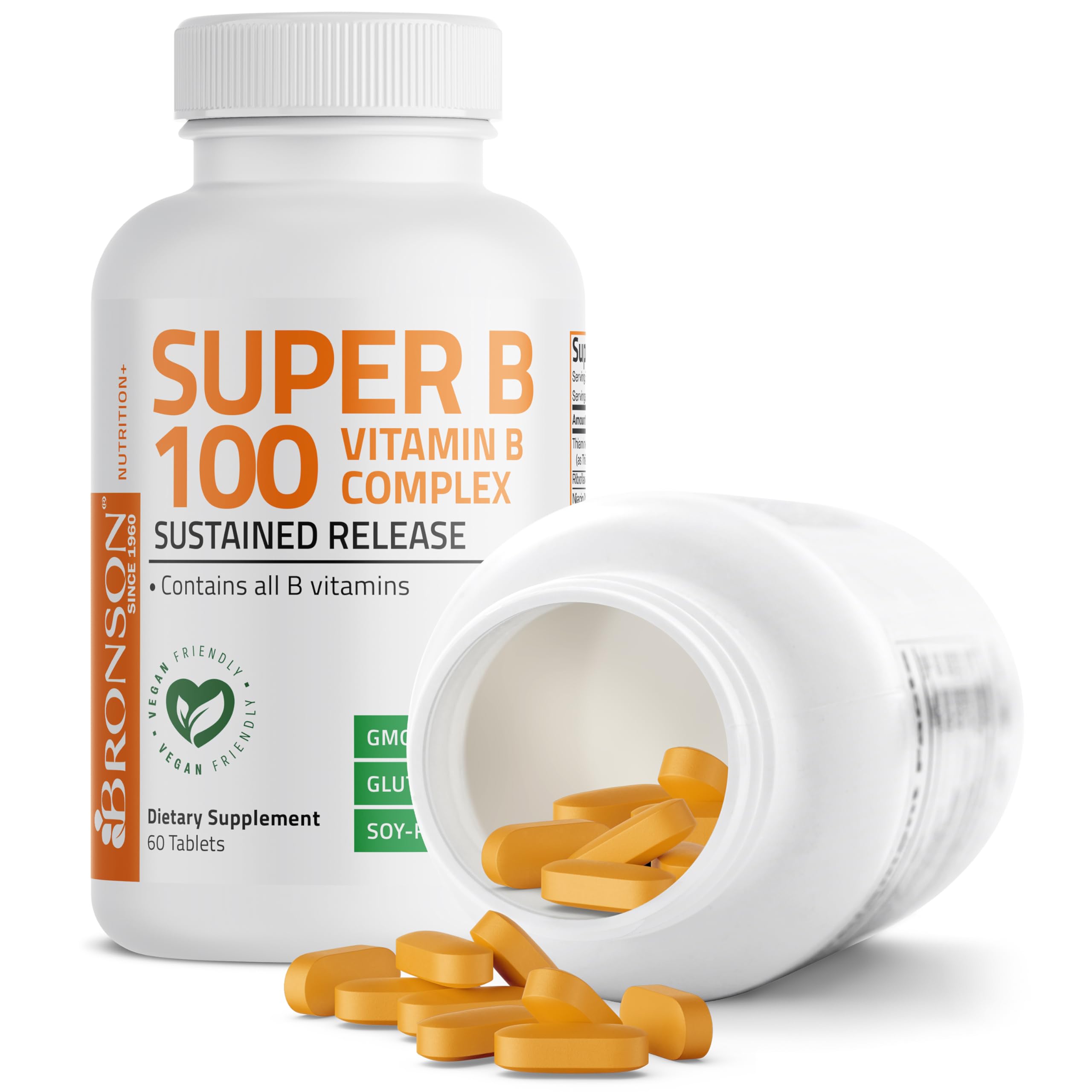 Bronson Super B100 : représentation graphique des vitamines B pour l énergie.