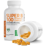 Bronson Super B100 : représentation graphique des vitamines B pour l énergie.