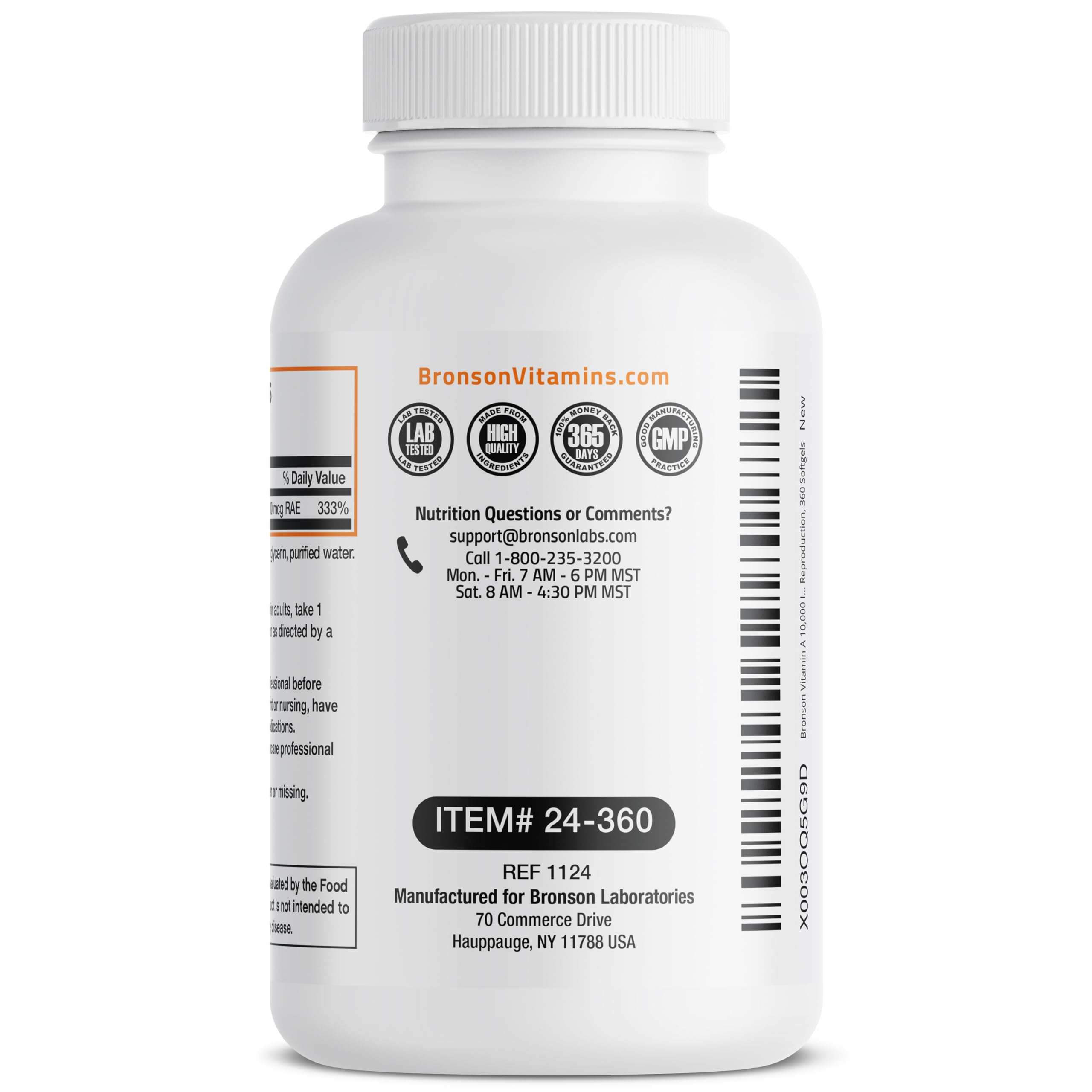 Bronson Vitamine A, prise quotidienne facile à intégrer.