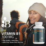 Bronson Vitamine B1 100 mg – prise quotidienne, pratique et végétarienne.
