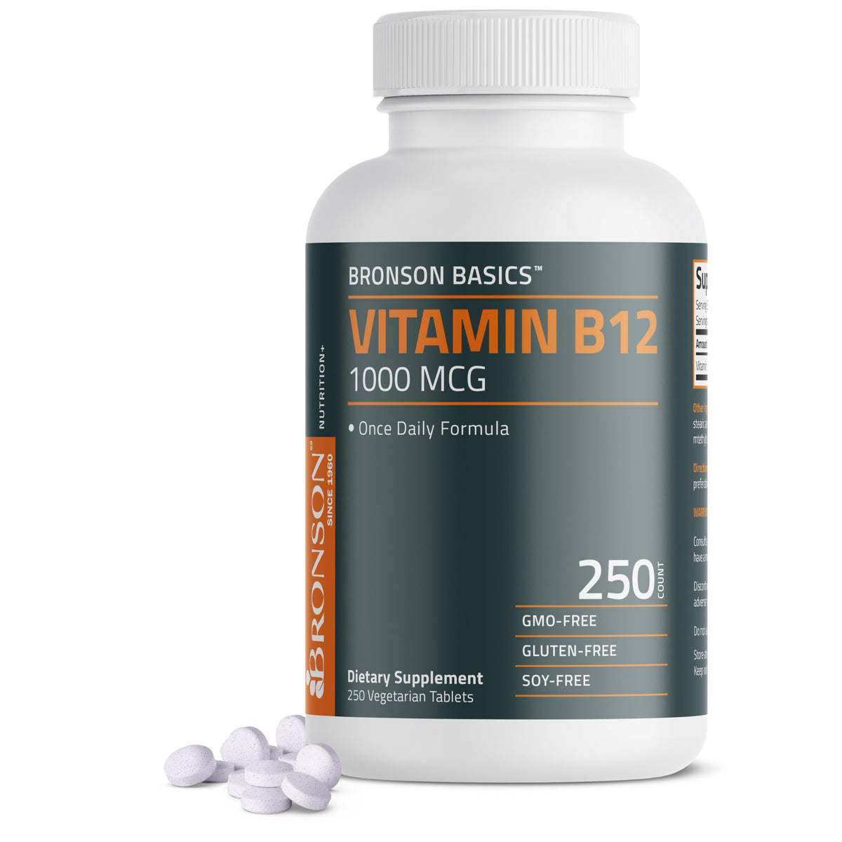 Bronson Vitamine B12 1000 mcg – bouteille prête pour la routine quotidienne.