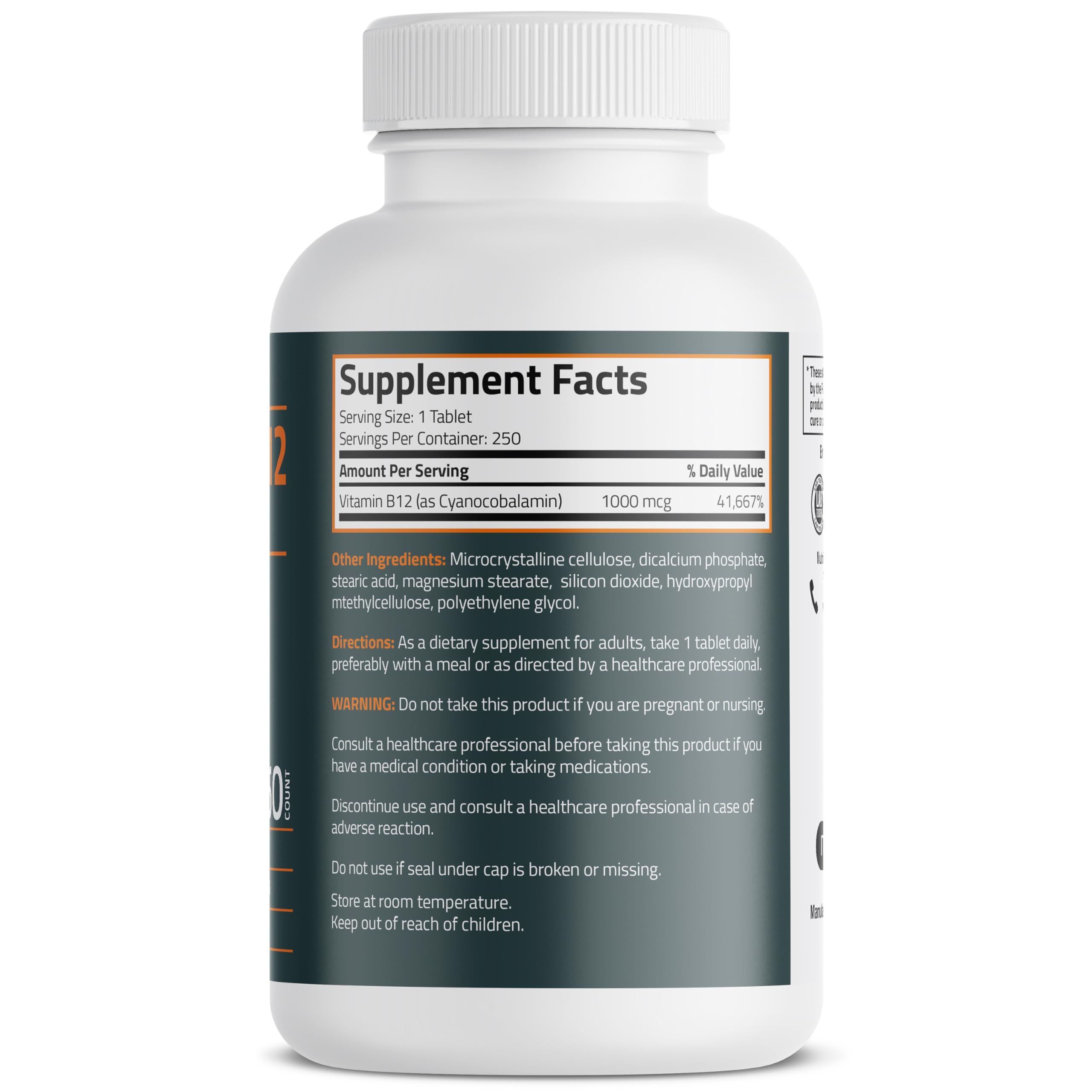 Bronson Vitamine B12 1000 mcg – comprimés faciles à prendre.